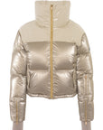 Cropped Bomber Ski Jacket – Champagne Shimmer