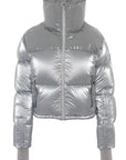 Cropped Bomber Ski Jacket – Moonlight Grey