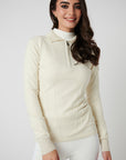 Contour Merino Mid Layer Top - Cream