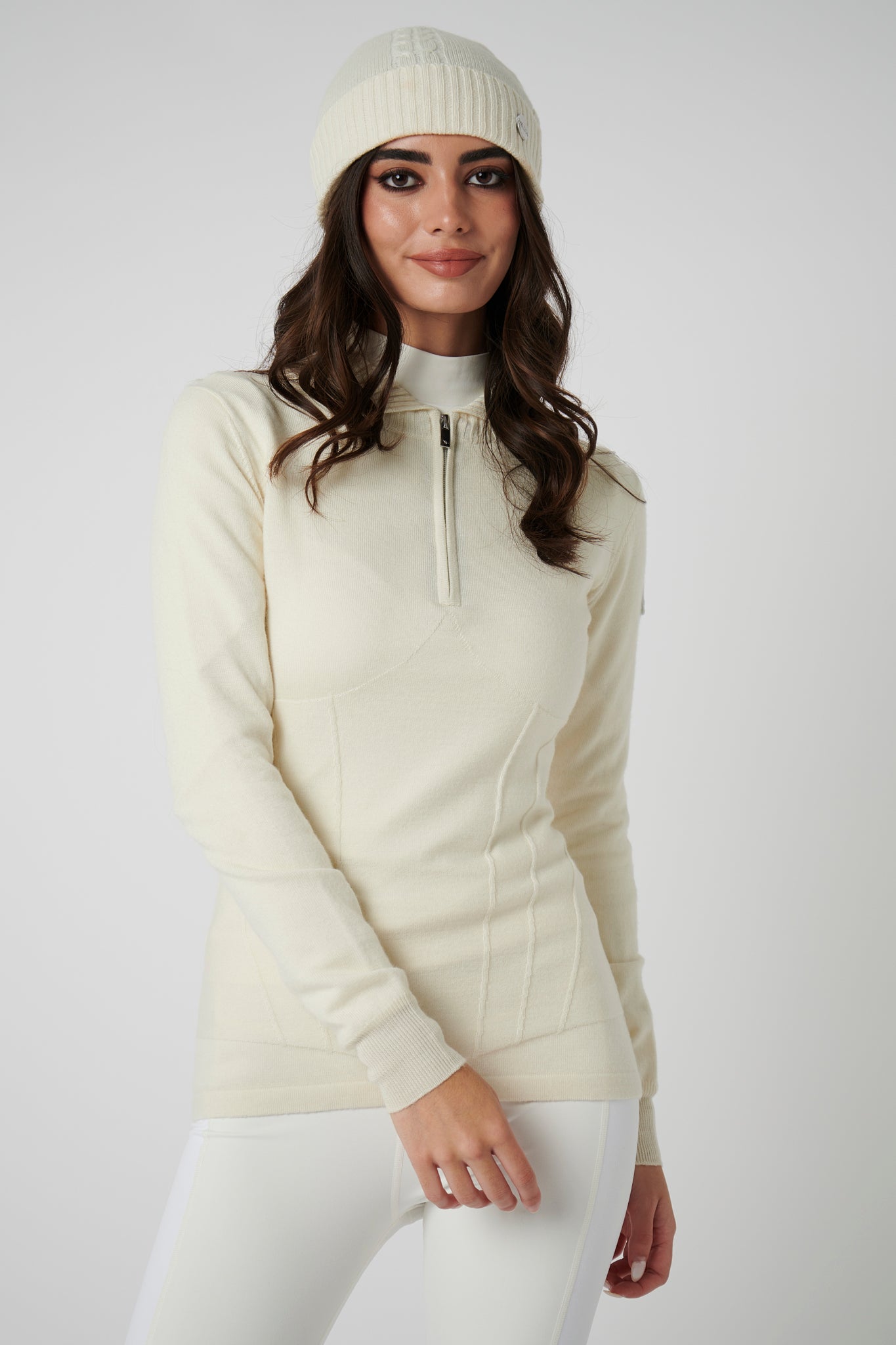 Cashmere Cable Beanie Cream – My Sunday Ski - Main Image