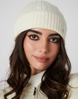 Cashmere Cable Beanie - Cream