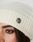 Cashmere Cable Beanie - Cream