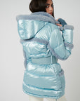 Shearling Pioneer Puffer Ski Jacket - Glacier Blue