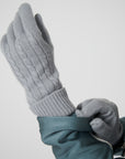 Cashmere Cable Gloves - Grey / Blue