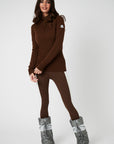Contour Merino Mid Layer Top - Chocolate