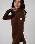 Contour Merino Mid Layer Top - Chocolate