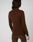 Contour Merino Mid Layer Top - Chocolate
