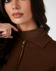 Contour Merino Mid Layer Top - Chocolate