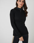 Contour Merino Mid Layer Top - Black