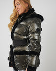 Shearling Pioneer Puffer Ski Jacket - Charcoal Black