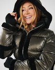Shearling Pioneer Puffer Ski Jacket - Charcoal Black