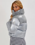 Cropped Bomber Ski Jacket – Moonlight Grey
