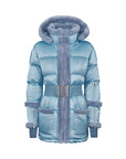 Shearling Pioneer Puffer Ski Jacket - Glacier Blue