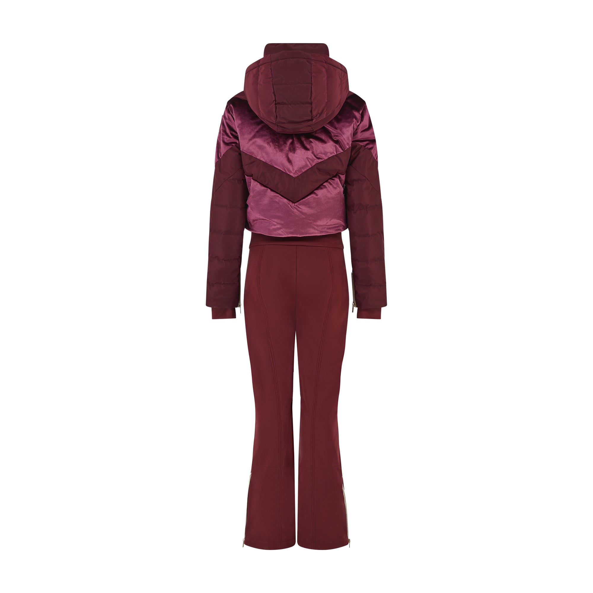 Chevron Ski Suit - Cabernet Velvet