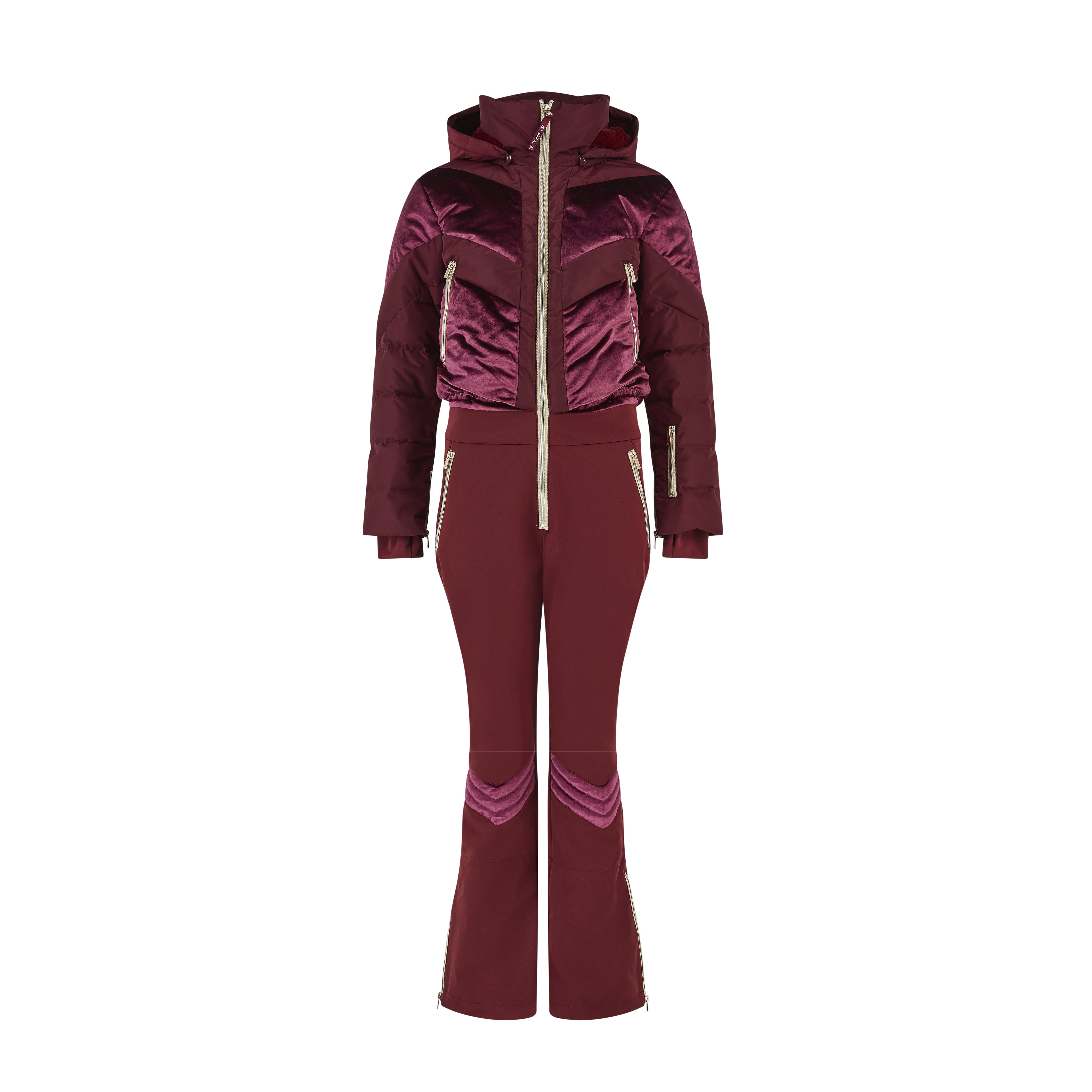 Chevron Ski Suit - Cabernet Velvet  My Sunday Ski