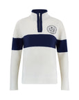 Merino Varsity Quarter Zip - Cream / Navy