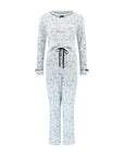 Pointelle Toile Pyjama Set - White / Blue