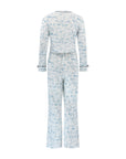 Pointelle Toile Pyjama Set - White / Blue