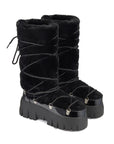 Lug Tread Shearling Snow Boots - Tall Black