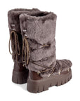 Lug Tread Shearling Snow Boots - Tall Chocolate