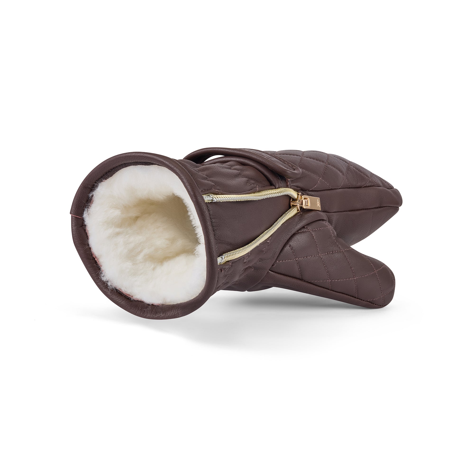 Wanderlust Shearling Ski Mittens - Chocolate