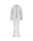 Chevron Ski Suit - White Velvet