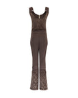 Quilted Velvet Ski Overall - Chocolate