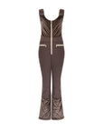 Quilted Velvet Ski Overall - Chocolate