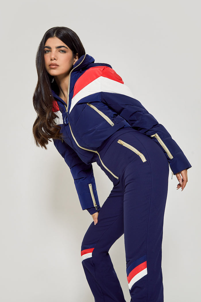 Chevron Ski Suit - Navy