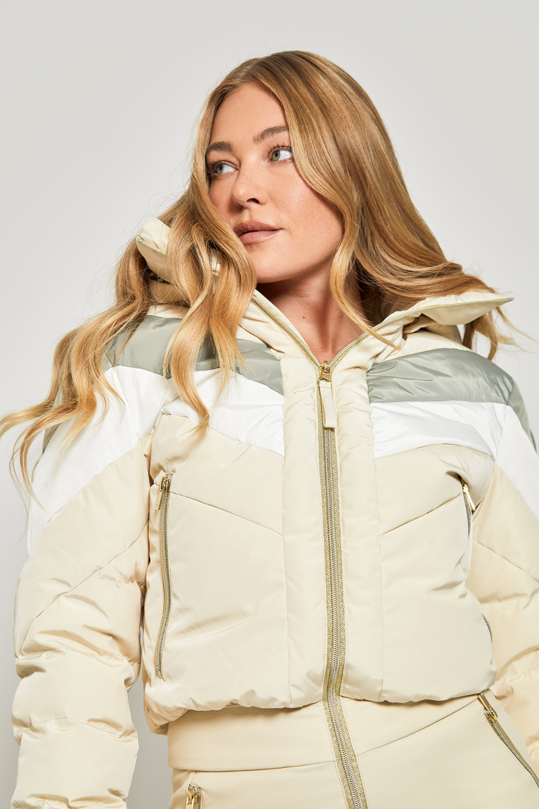 Chevron Ski Suit - Sand