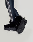 Lug Tread Shearling Snow Boots - Black