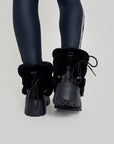 Lug Tread Shearling Snow Boots - Black