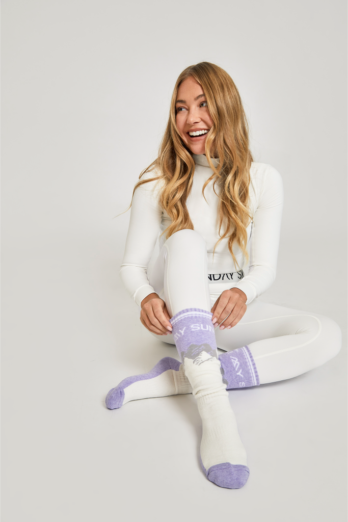 Merino Blend Performance Ski Sock - Lilac