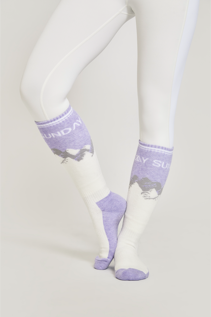 Merino Blend Performance Ski Sock - Lilac