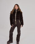 Altitude Faux Fur Ski Suit - Chocolat Chaud
