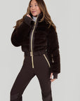 Altitude Faux Fur Ski Suit - Chocolat Chaud