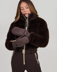 Wanderlust Shearling Ski Mittens - Chocolate