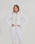 Chevron Ski Suit - White Velvet