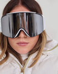 Goggles: White Strap / Gray Mirror Lens
