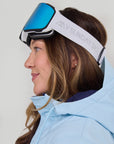 Goggles: White Strap / Gray Ice Blue Lens