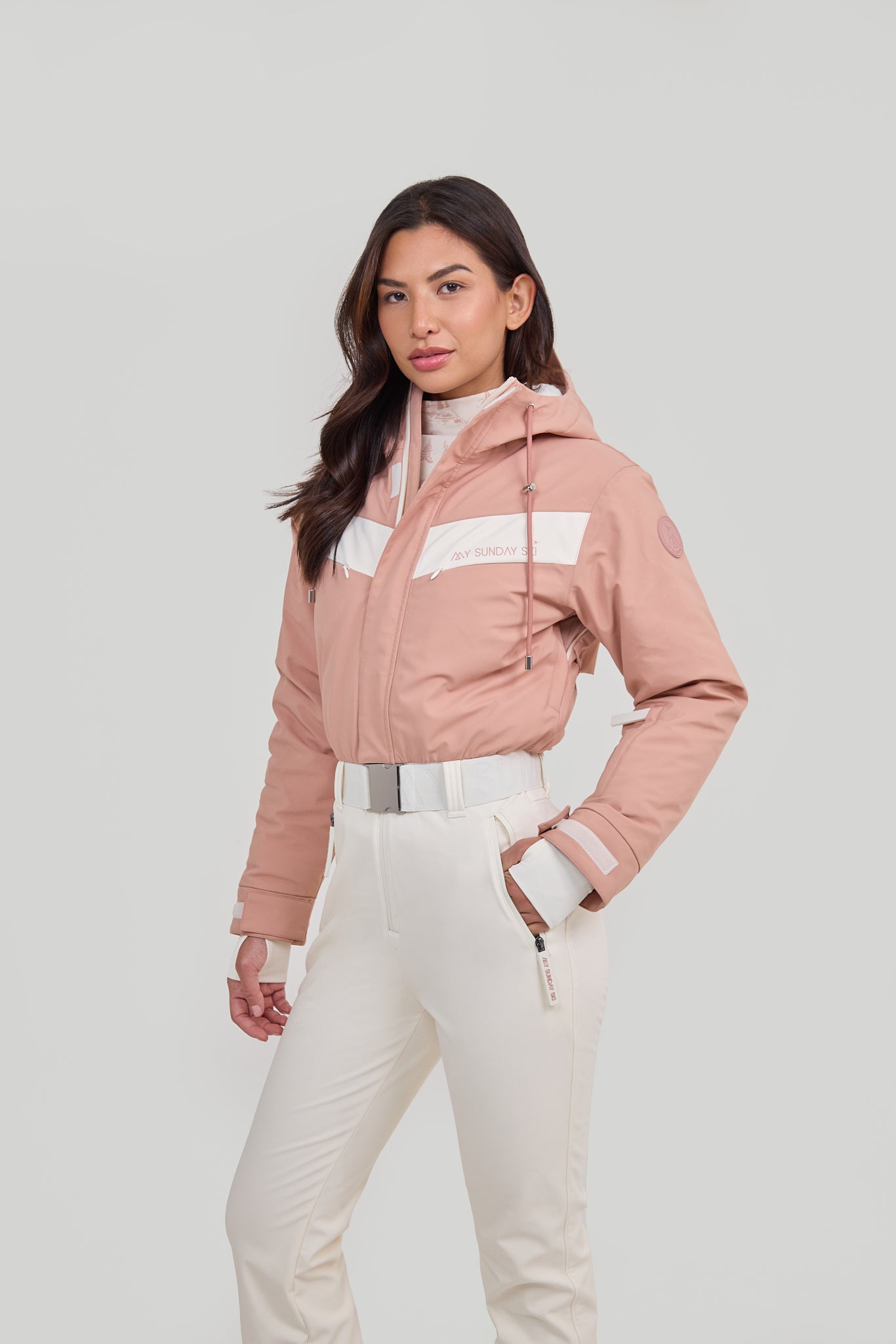 Zenith Suit Dusty Pink White