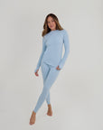 Ribbed Base Layer Set - Sky Blue