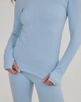 Ribbed Base Layer Set - Sky Blue