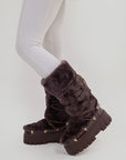 Lug Tread Shearling Snow Boots - Tall Chocolate