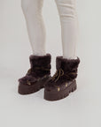 Lug Tread Shearling Snow Boots - Short Chocolate