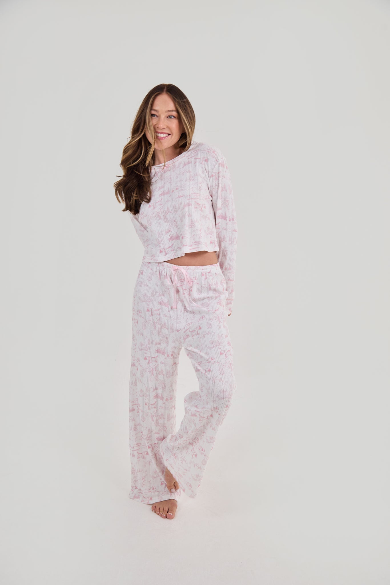 Pointelle Toile Pyjama Set Pink