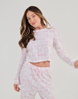 Pointelle Toile Pyjama Set - White / Pink