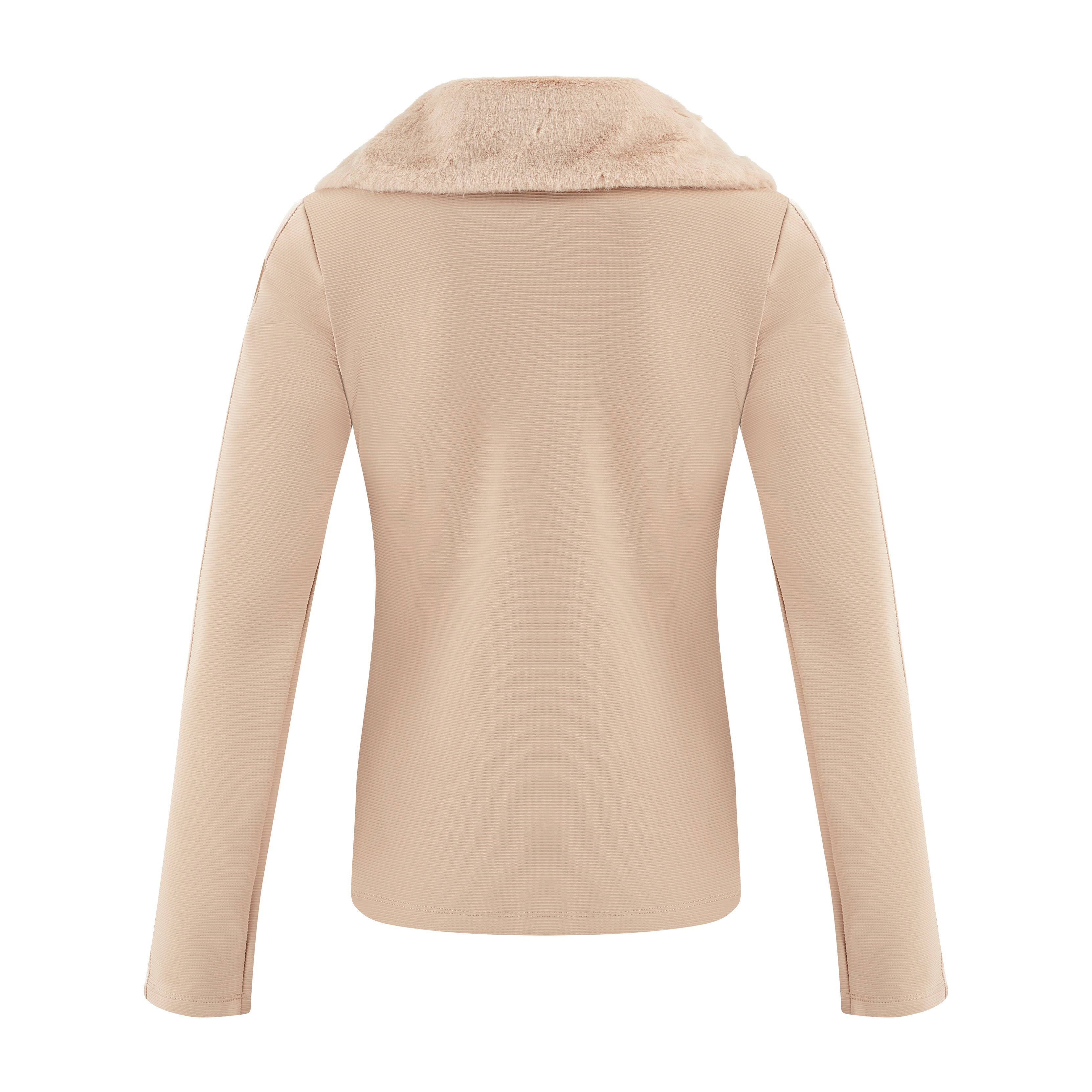 Ribbed Zip Up Mid Layer - Camel