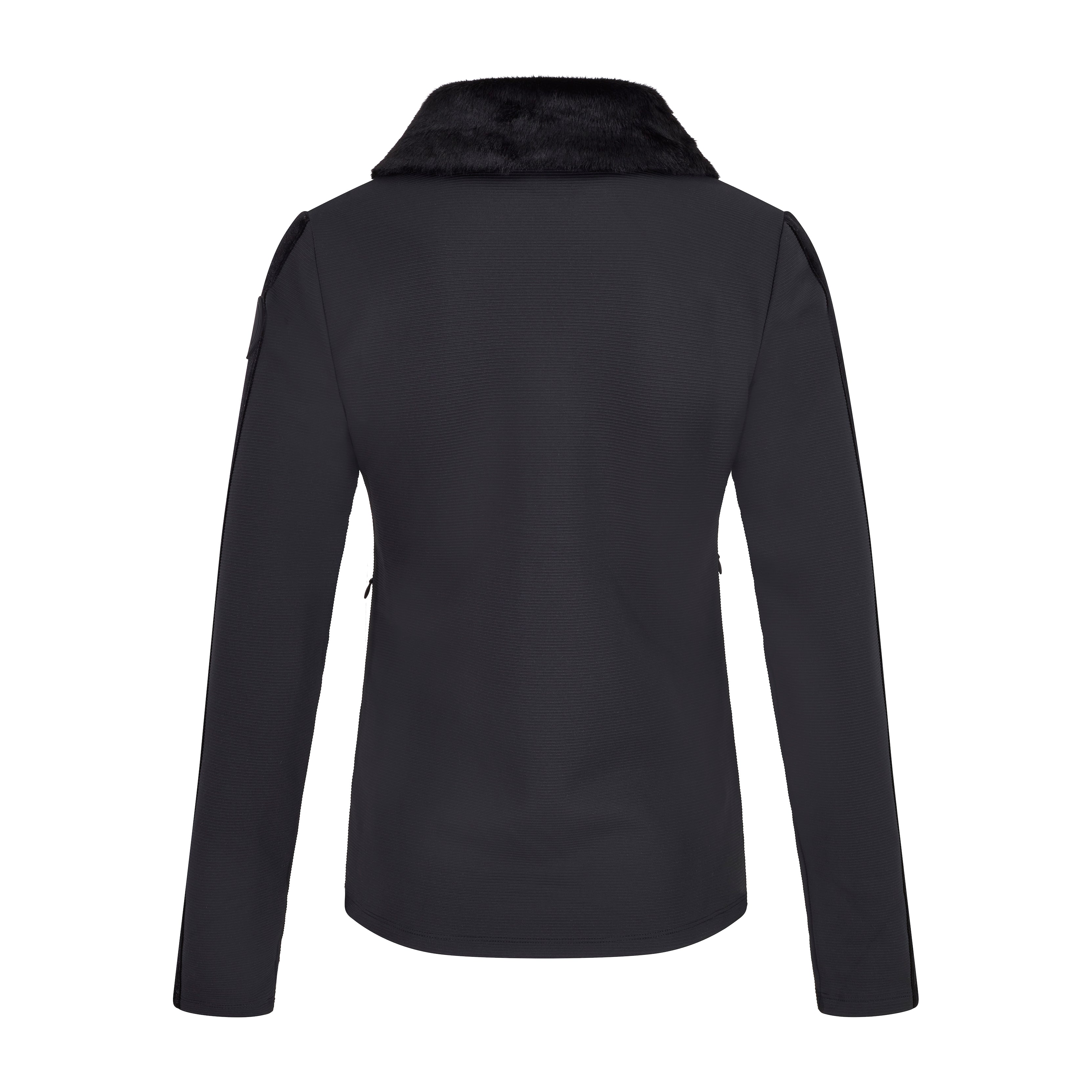 Ribbed Zip Up Mid Layer - Black