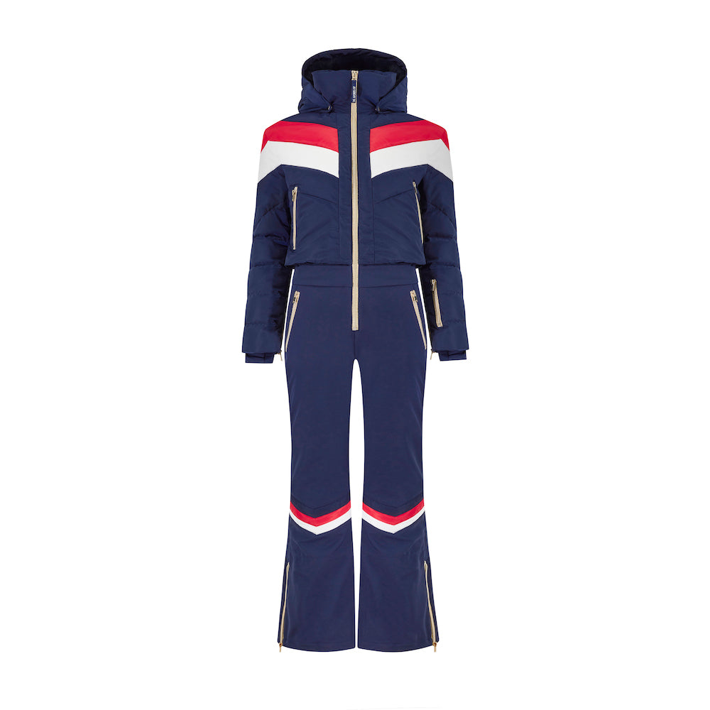 Chevron Ski Suit - Navy